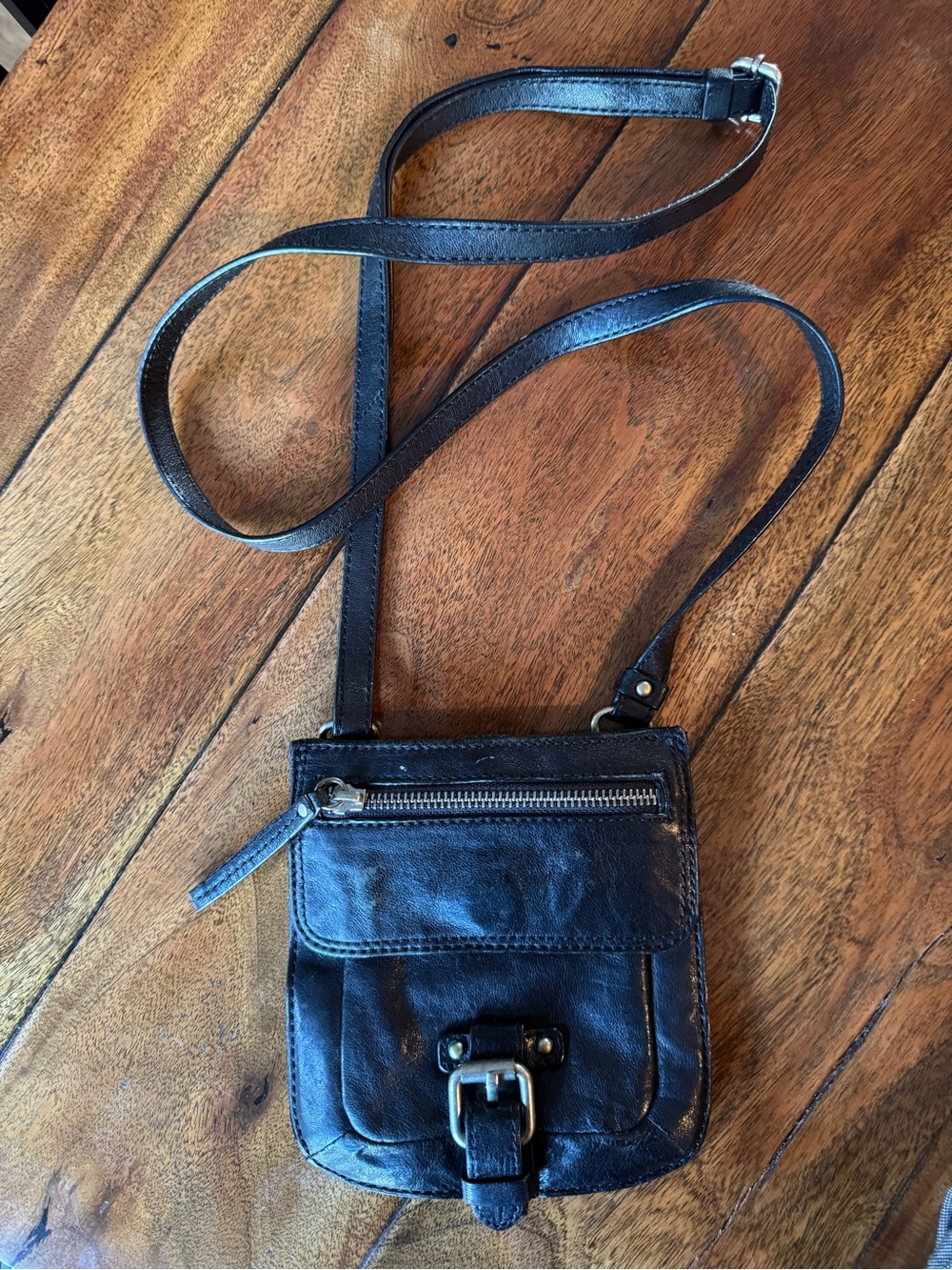 Classic Black Leather Crossbody Bag for Men